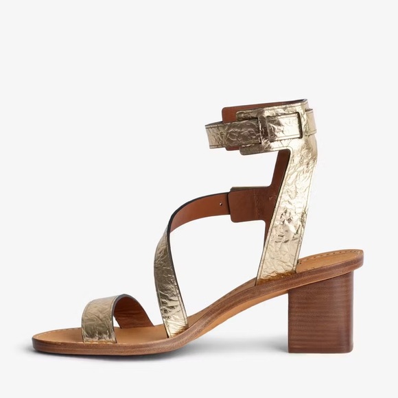 NIB Zadig & Voltaire Cecilia Caprese Sandal Gladiator Leather Gold Sz 40 - Picture 3 of 16